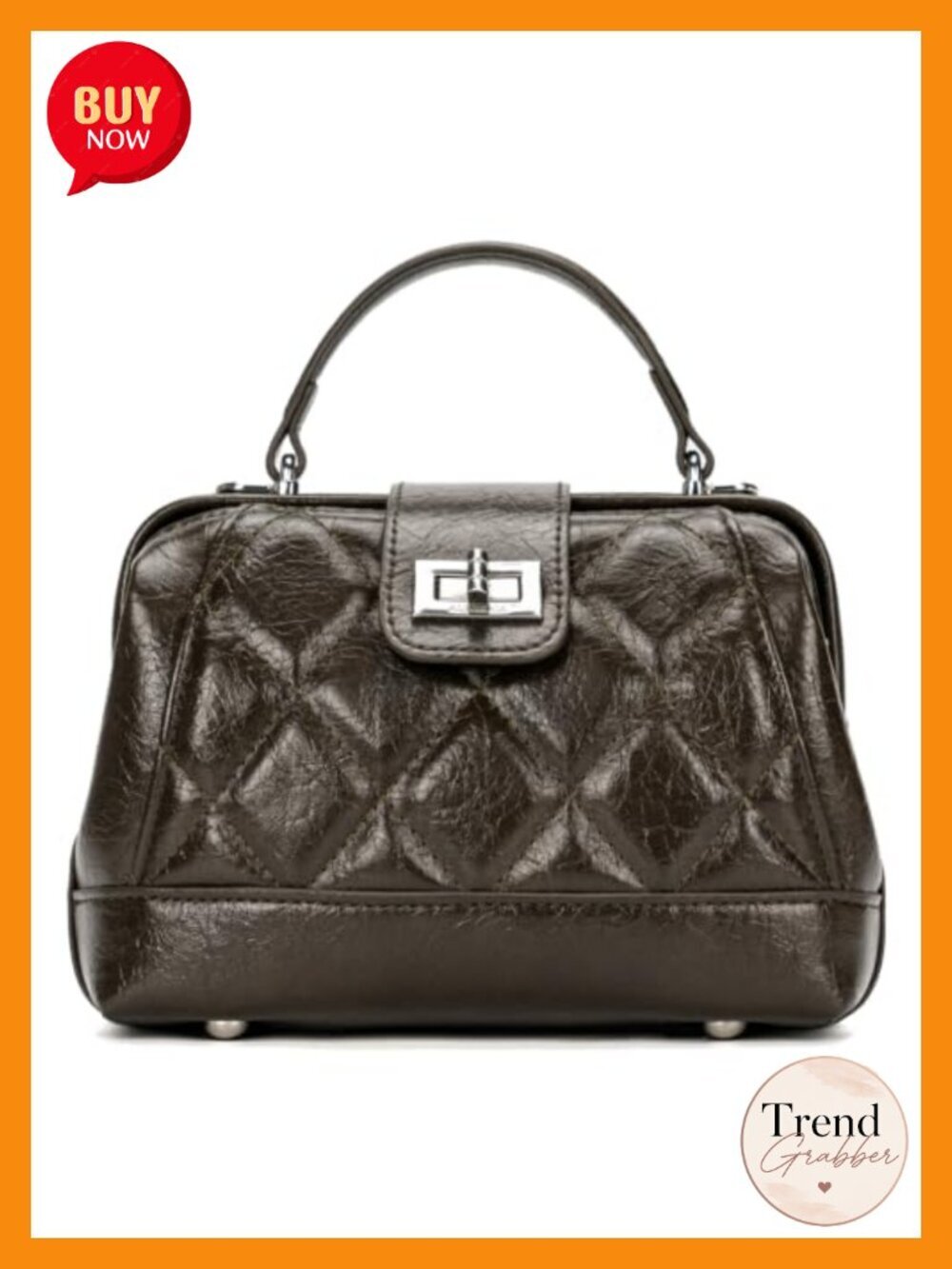 Quilted Vegan Leather Mini Top Handle Handbag Crossbody Evening Clutch Purse